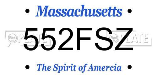 552FSZ Massachusetts License Plate