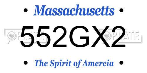 552GX2 Massachusetts License Plate
