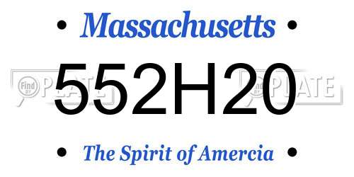 552H20 Massachusetts License Plate