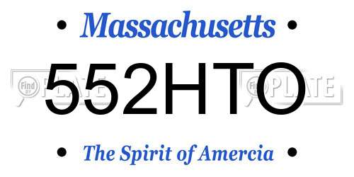 552HTO Massachusetts License Plate