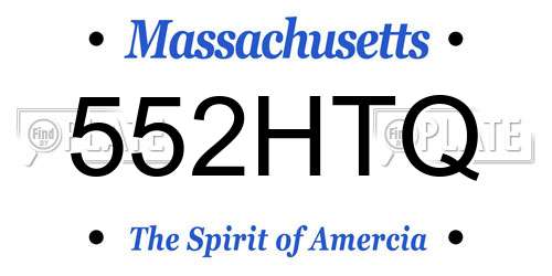 552HTQ Massachusetts License Plate