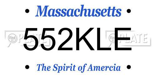 552KLE Massachusetts License Plate