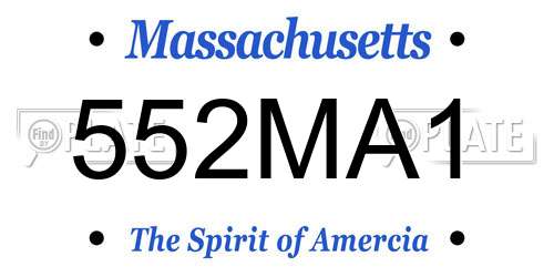 552MA1 Massachusetts License Plate