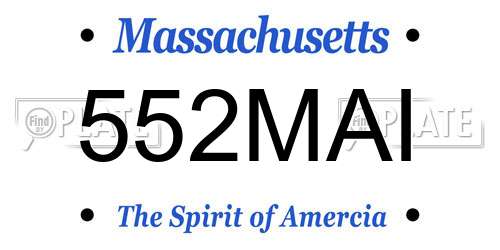 552MAI Massachusetts License Plate