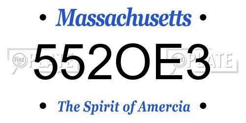 552OE3 Massachusetts License Plate