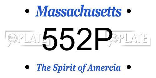 552P Massachusetts License Plate