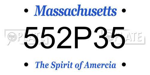 552P35 Massachusetts License Plate