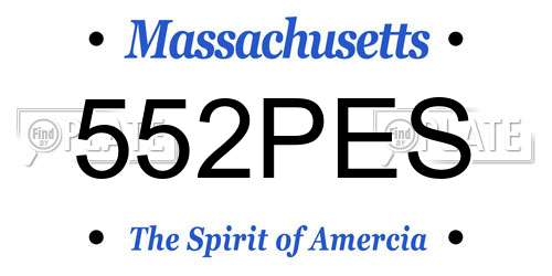 552PES Massachusetts License Plate