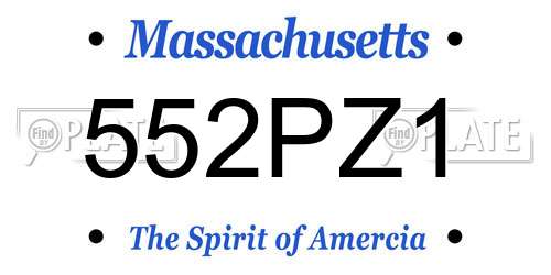 552PZ1 Massachusetts License Plate
