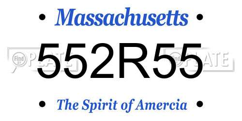 552R55 Massachusetts License Plate