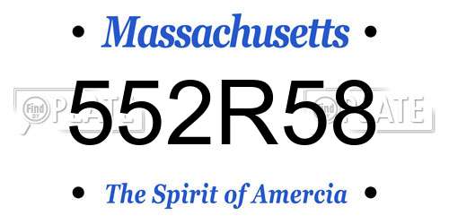 552R58 Massachusetts License Plate
