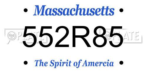 552R85 Massachusetts License Plate