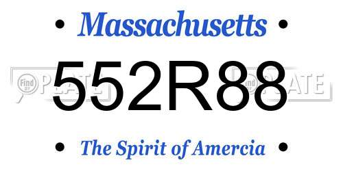 552R88 Massachusetts License Plate