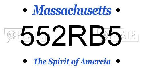 552RB5 Massachusetts License Plate