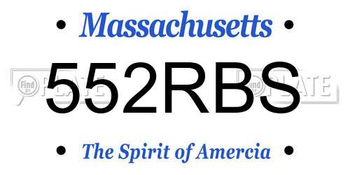 552RBS Massachusetts License Plate