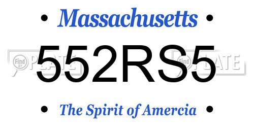 552RS5 Massachusetts License Plate