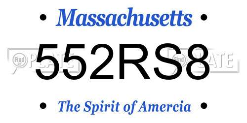 552RS8 Massachusetts License Plate