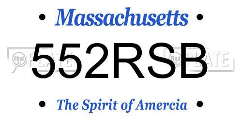 552RSB Massachusetts License Plate