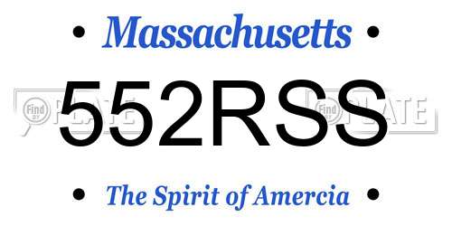 552RSS Massachusetts License Plate