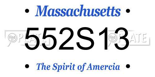 552S13 Massachusetts License Plate
