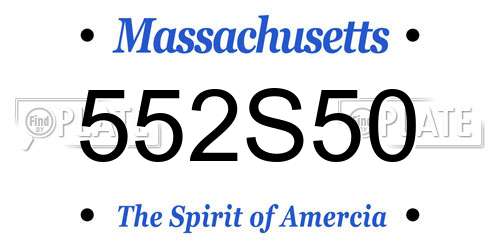 552S50 Massachusetts License Plate