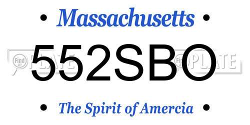 552SBO Massachusetts License Plate