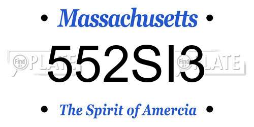 552SI3 Massachusetts License Plate