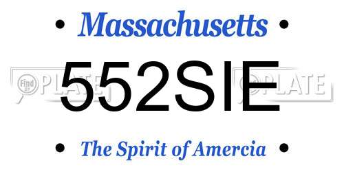 552SIE Massachusetts License Plate