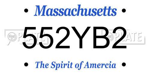 552YB2 Massachusetts License Plate