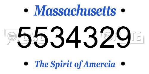 5534329 Massachusetts License Plate