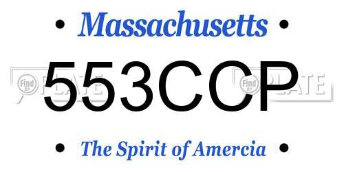 553CCP Massachusetts License Plate
