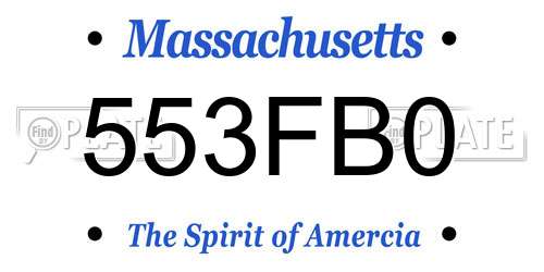 553FB0 Massachusetts License Plate