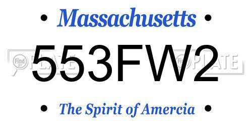 553FW2 Massachusetts License Plate