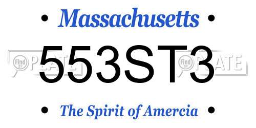 553ST3 Massachusetts License Plate