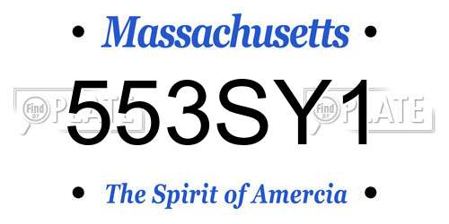 553SY1 Massachusetts License Plate