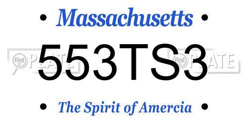 553TS3 Massachusetts License Plate