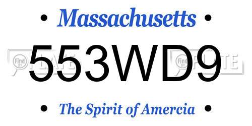 553WD9 Massachusetts License Plate