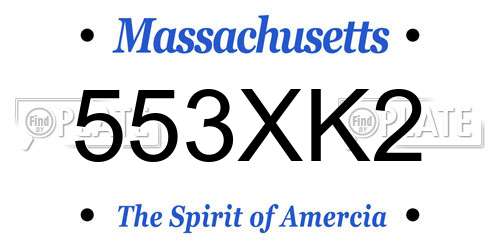 553XK2 Massachusetts License Plate