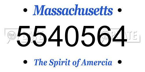 5540564 Massachusetts License Plate