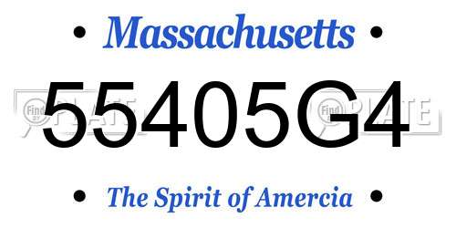 55405G4 Massachusetts License Plate