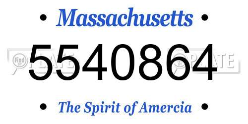 5540864 Massachusetts License Plate