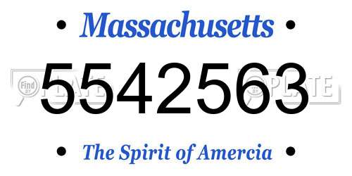 5542563 Massachusetts License Plate