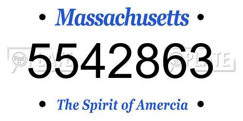 5542863 Massachusetts License Plate