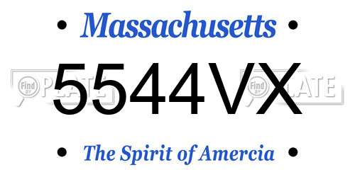 5544VX Massachusetts License Plate