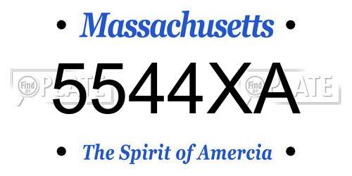 5544XA Massachusetts License Plate