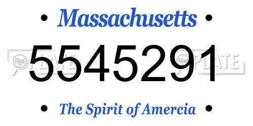 5545291 Massachusetts License Plate