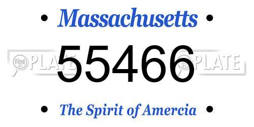 55466 Massachusetts License Plate