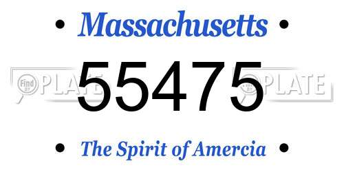 55475 Massachusetts License Plate