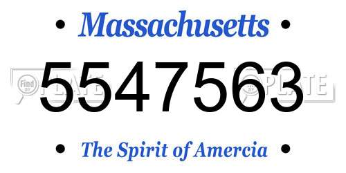 5547563 Massachusetts License Plate