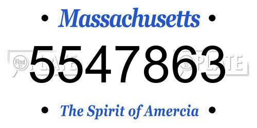 5547863 Massachusetts License Plate